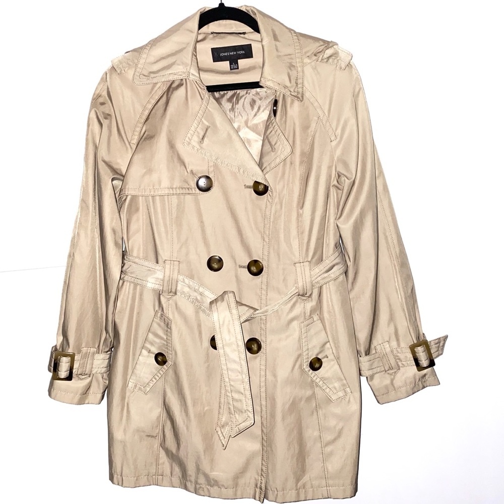 JONES NEW YORK Khaki Camel Trench Coat